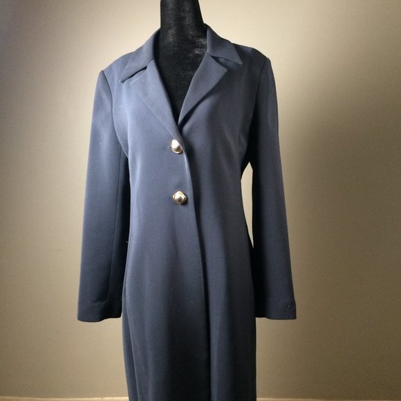 Vintage blue navy long blazer/jacket - Picture 1 of 5